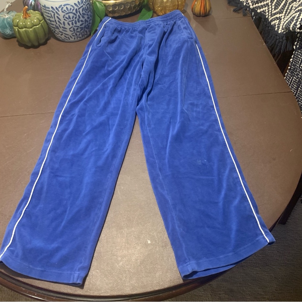 Sweatsedo Mens Vtg Blue Velour Track Pants  Sz XL Pants